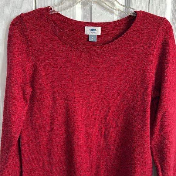 *LIKE NEW* Old Navy Women's Red and Black Heather Thin Sweater - Size M - Picture 2 of 7
